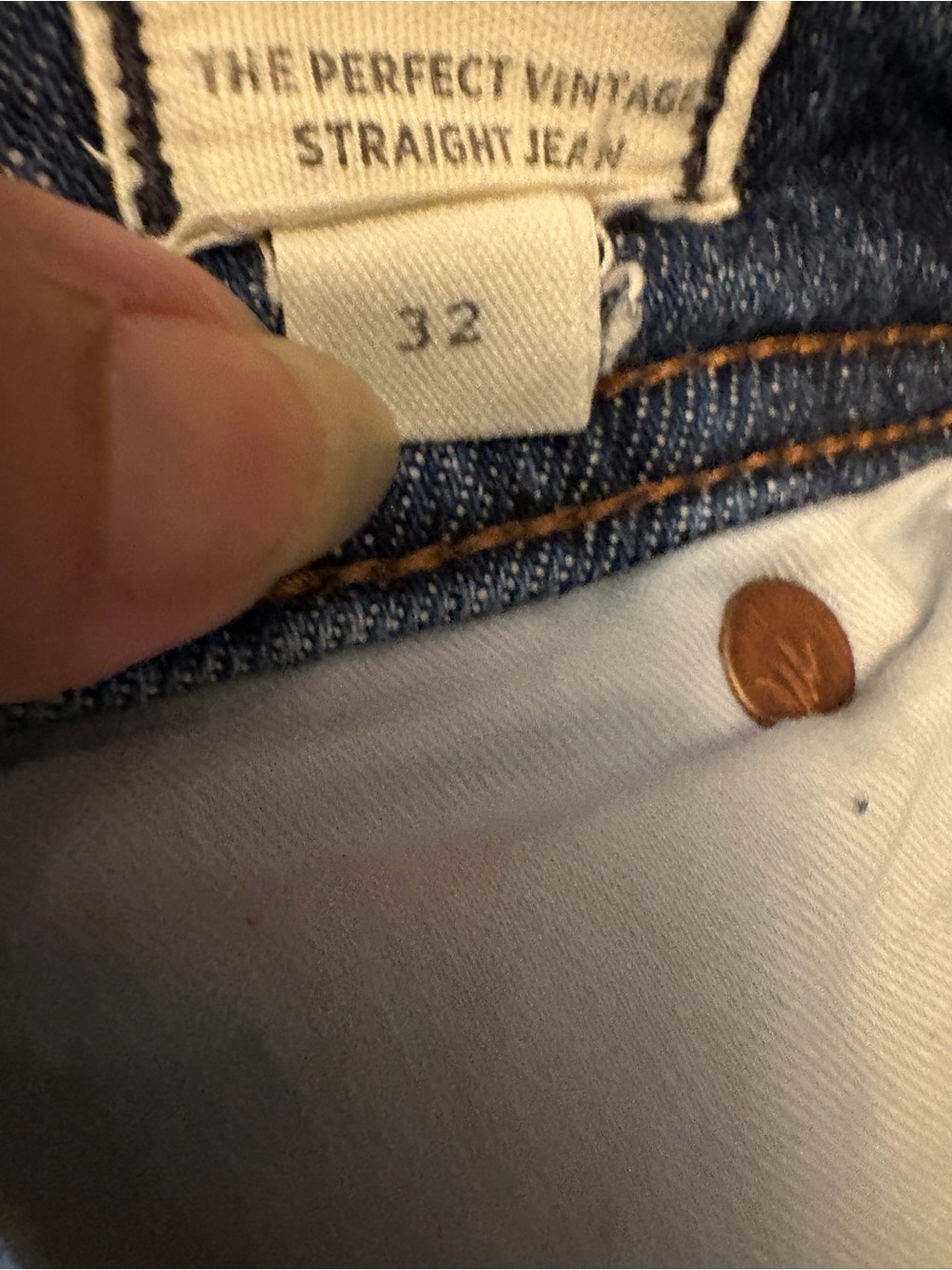 Madewell The Perfect Vintage Straight-Leg Jeans in Dark Blue - Picture 9 of 10